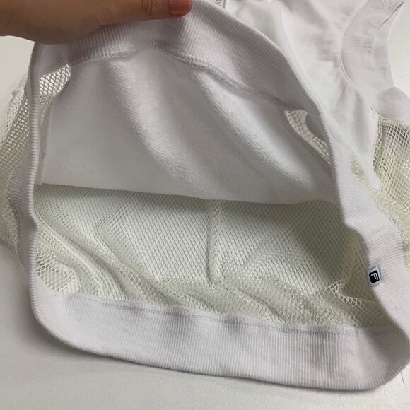 Fabletics Hoodie Womens L Large White Mesh Panel Terry Sudadera Sirena Pullover - Picture 12 of 15